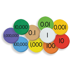 Sensational Math Class Set Place Value Discs, 1in, Assorted Colors, Grade 1 - 4, Pack Of 1,500 Discs