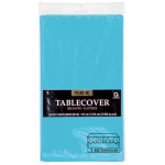 Amscan Plastic Table Covers, 54in x 108in, Caribbean Blue, Pack Of 9 Table Covers