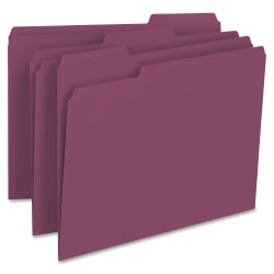 Smead 1/3-Cut Color Top-Tab File Folders, Letter Size, Maroon, Box Of 100