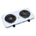 MegaChef Dual Coil Burner Electric Buffet Cooktop Range, 2inH x 17inW x 9inD, White