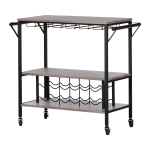 South Shore Munich Bar Cart With Wine Rack, 32-3/4inH x 37-1/2inW x 16inD, Weathered Oak