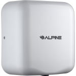 Alpine Industries Hemlock 220-Volt Commercial Automatic High-Speed Electric Hand Dryer With Wall Guard, White