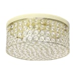 Elegant Designs Elipse Crystal 2-Light Round Flush-Mount Ceiling Fixture, 12inW, Gold