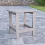 Flash Furniture Charlestown All-Weather Adirondack Side Table, 18-1/4inH x 18-3/4inW x 15inD, Gray