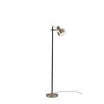 Adesso Clayton Floor Lamp, 56-1/2inH, Antique Brass/Matte Black