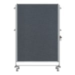 Ghent Nexus Partition Double-Sided Mobile Magentic Fabric/Non-Magnetic Dry-Erase/Bulletin Board, 46 1/x 4in65in, Silver Aluminum Frame