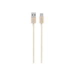 Belkin MIXIT Metallic - USB cable - USB (M) to 24 pin USB-C (M) - USB 2.0 - 5 V - 2.4 A - 4 ft - gold