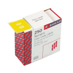 Smead DCC and DCCRN Color-Coded Numeric Labels, SMD67420, "Number", 1 1/2inW x 1 1/2inL, Yellow, 250 Per Roll