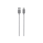 Belkin MIXIT Metallic - USB cable - USB (M) to 24 pin USB-C (M) - USB 2.0 - 5 V - 2.4 A - 4 ft - gray