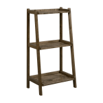 New Ridge Home Goods Dunnsville 42inH 3-Shelf Leaning Ladder Bookcase, Antique Chestnut