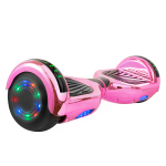 AOB Hoverboard With Bluetooth Speakers, 7inH x 27inW x 7-5/16inD, Pink/Chrome