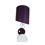 Elegant Designs Stacked Circle Ceramic Table Lamp, 29inH, Purple Shade/Purple and White Base