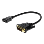 AddOn 8in DVI-D to HDMI Adapter Cable - Adapter - dual link - HDMI female to DVI-D male - 7.9 in - black