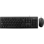 V7 Wired Keyboard and Mouse Combo - USB Cable - English (US) - Black - USB Cable Mouse - Optical - 1600 dpi - Black - Email, Internet Key, Play/Pause, Volume Control Hot Key(s) - Symmetrical - Compatible with Desktop Computer