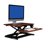 FlexiSpot AlcoveRiser Sit-To-Stand Desk Converter, 28inW, Mahogany