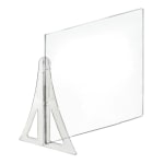 Azar Displays Single Leg Partition Cashier Shield, 20in x 20in, Clear, Set Of 2 Shields