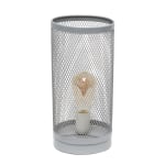 Simple Designs Cylindrical Mesh Table Lamp, 12-3/4inH, Gray