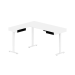 Bestar Pro-Vega 72inW L-Shaped Standing Corner Desk, White/Black