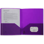 Business Source 2-pocket Poly Portfolio - Letter - 8 1/2in x 11in Sheet Size - 30 Sheet Capacity - 2 Pocket(s) - Poly - Purple - 1 Each