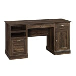 Sauder Barrister Lane 60inW Executive Computer Desk, Iron Oak