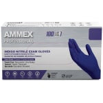 Ammex Professional Indigo Disposable Powder-Free Nitrile Exam Gloves, X-Large, Box Of 100 Gloves