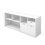 Bestar i3 Plus 72inW Computer Desk Credenza With 2 Drawers, White