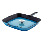 MegaChef Cast Iron Grill Pan, 14in, Blue