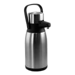 MegaChef 3 L Stainless-Steel Airpot Hot Water Dispenser for Coffee and Tea, 5in Handle, Silver/Black