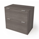 Bestar i3 Plus 30-1/8inW x 18-1/4inD Lateral 2-Drawer File Cabinet, Bark Gray