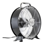 Vie Air 12in 2-Speed High-Velocity Retro Drum Fan, 14inH x 12inW x 5-3/4inD, Black