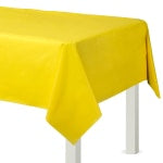 Amscan Flannel-Backed Vinyl Table Covers, 54in x 108in, Yellow, Set Of 2 Covers