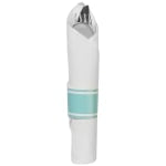 Amscan Premium Rolled Cutlery, Robin's Egg Blue, 10 Rolls Per Pack, Case Of 2 Packs