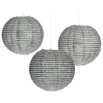 Amscan Sequin Paper Lanterns, 9-1/2in, Silver, Pack Of 3 Lanterns