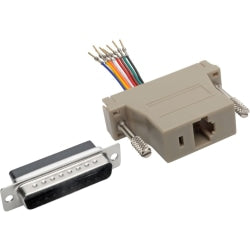 Tripp Lite DB25 to RJ45 Modular Serial Adapter (M/F) RS-232 RS-422 RS-485 - 1 x DB-25 Male Serial - 1 x RJ-45 Female Network - Beige