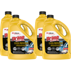 Drano Max Gel Clog Remover, 128 Oz, Pack Of 4 Cartons