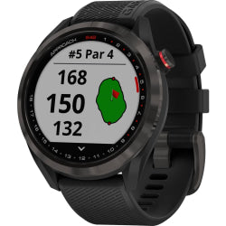 Garmin Approach S42 Smart Watch - Gyro Sensor, Accelerometer - Black Band - Metal, Glass Bezel, Lens - Silicone Band