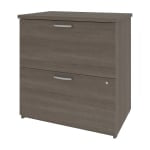 Bestar Universel 28-5/16inW x 19-5/8inD Lateral 2-Drawer File Cabinet, Bark Gray