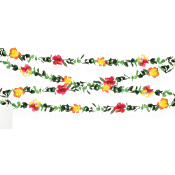 Amscan Luau Fabric Floral Garland, 2in x 100ft, Multicolor