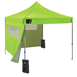 Ergodyne SHAX 6052 Heavy-Duty Pop-Up Tent Kit, 120in, Lime