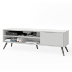 Bestar Krom TV Stand With Metal Legs For 60in TVs, 17-1/8inH x 53-1/2inW x 14-1/2inD, White