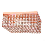 Elegant Designs Elipse Crystal 2-Light Square Flush Mount Ceiling Fixture, 12inW, Rose Gold