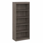 Bestar Logan 72inH 5-Shelf Bookcase, Silver Maple