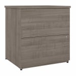 Bestar Logan 27-15/16inW x 23-5/8inD Lateral 2-Drawer File Cabinet, Silver Maple