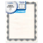 Geographics Parchment Certificates, 8 1/2in x 11in, Crown Silver, Pack Of 25