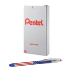 Pentel R.S.V.P. Stars/Stripes Edition Ballpoint Pen - 0.7 mm Pen Point Size - Refillable - Black - 1 Dozen