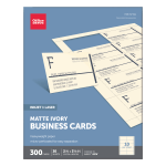 Office Depot Brand Matte Business Cards, 2in x 3 1/2in, Ivory, Pack Of 300