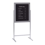 Ghent Sentry Non-Magnetic Bulletin Board, Fabric, 68in x 68in, Black, Satin Aluminum Frame