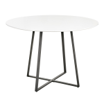 LumiSource Cosmo Dining Table, 30-1/4inH x 43-1/2inW x 43-1/2inD, Black/White