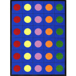 Joy Carpets Kid Essentials Rectangular Area Rug, Lots Of Dots, 7-2/3ft x 10-3/4ft, Multicolor