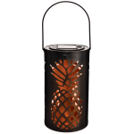 Amscan Metal Pineapple Solar-Powered Lanterns, 17-3/4inH x 4-5/16inW x 4-5/16inD, Black, Pack Of 2 Lanterns